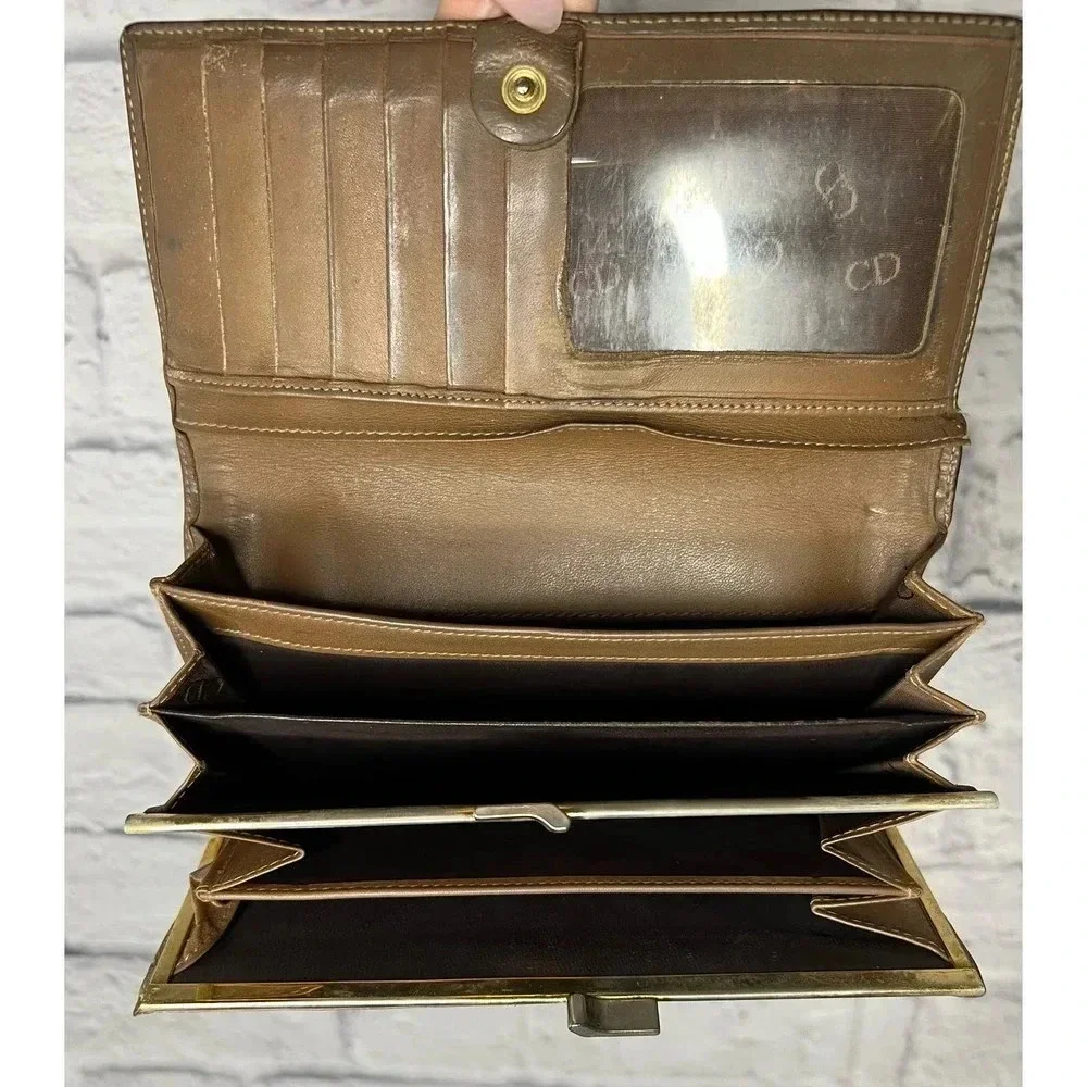 Christian Dior vintage 80s rare honeycomb print wallet.